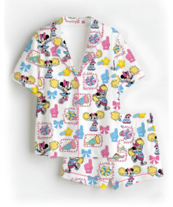 Women’s Disney UCA All Star Nationals 2026 Satin Pajamas Set For Women, White Color, US Size S-5XL