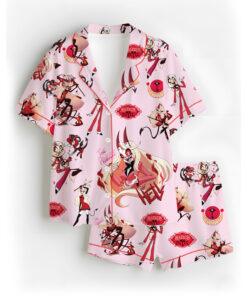 Women’s Hazbin Hotel The Princess Satin Pajamas Set For Women, Pink Color, US Size S-5XL