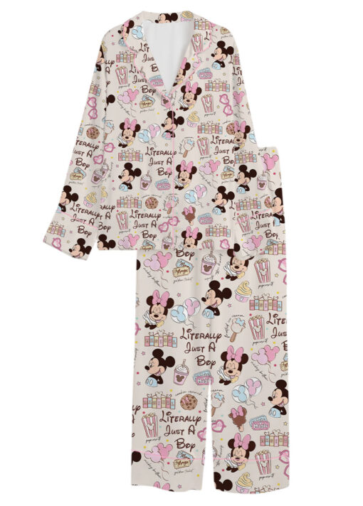 Women’s Disneyland Magic Snacks Satin Pajamas Set For Women, Beige Color, US Size S-5XL - Image 11
