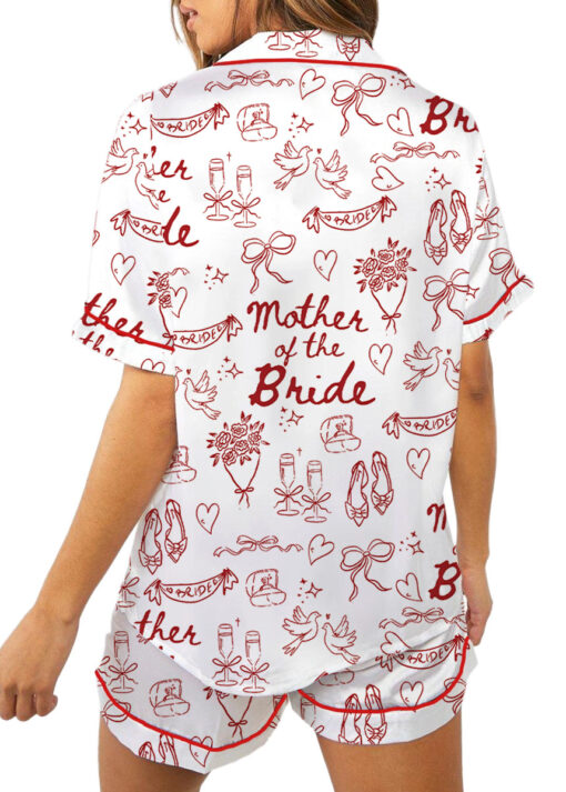 Women's Mother Of The Bride Satin Pajamas Set, White Color, US Size S-5XL - Image 7