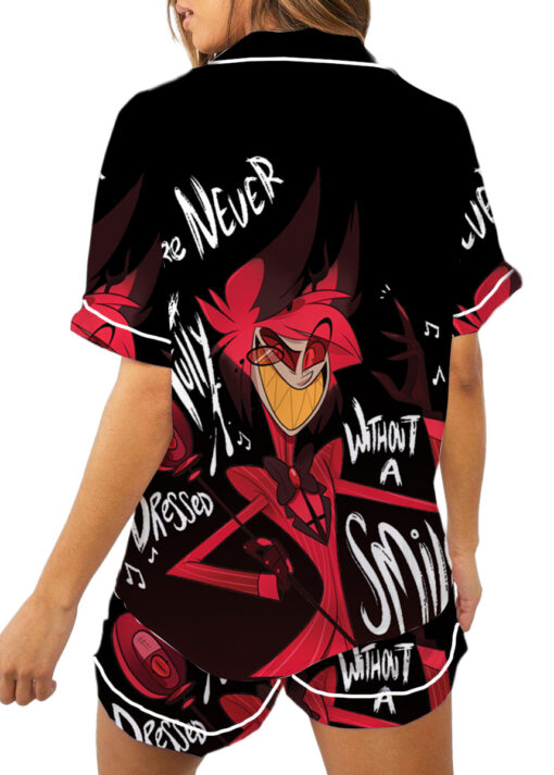 Women’s Hazbin Hotel Alastor Satin Pajamas Set For Women, Black Color, US Size S-5XL - Image 6