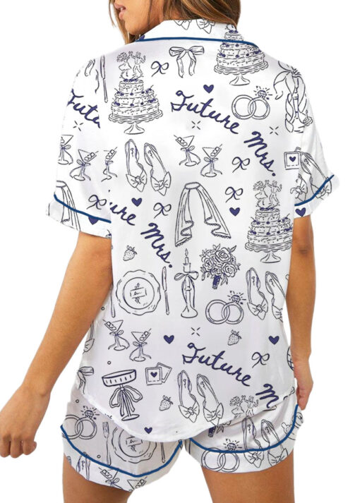 Women’s Future Mrs Bride To Be Gift In My Engaged Era Pajamas Set For Women, White Color, US Size S-5XL - Image 7