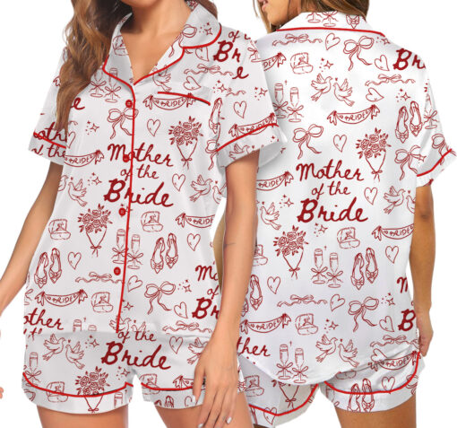 Women's Mother Of The Bride Satin Pajamas Set, White Color, US Size S-5XL - Image 4