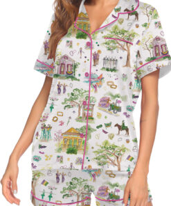 Alternative view of Women’s Mardi Gras Parade Satin Pajamas Set For Women, White Color, US Size S-5XL