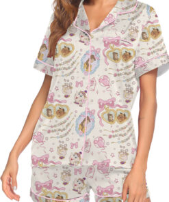 Alternative view of Women's Beauty And Beast Satin Pajamas Set, Sand Color, Size S-5XL