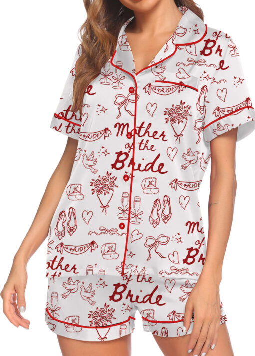 Women's Mother Of The Bride Satin Pajamas Set, White Color, US Size S-5XL - Image 2