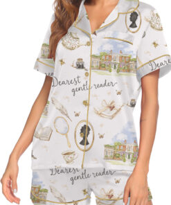 Alternative view of Women’s Derest Gentle Reader Satin Pajamas Set For Women, White Color, US Size S-5XL