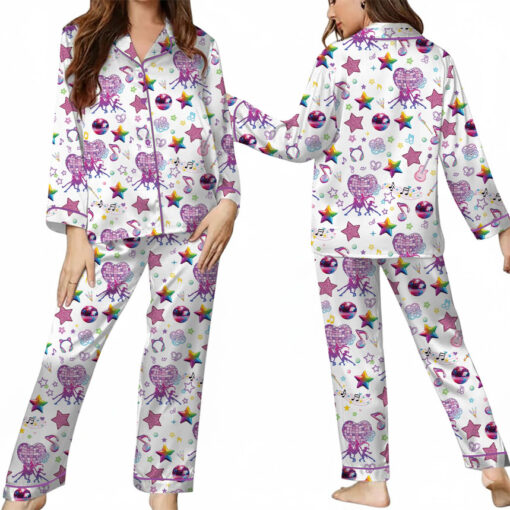 Women’s K-Pop Demon Hunters Satin Pajamas Set For Women, White Color, US Size S-5XL - Image 8