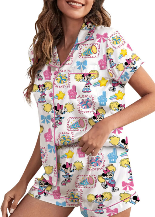 Women’s Disney UCA All Star Nationals 2026 Satin Pajamas Set For Women, White Color, US Size S-5XL - Image 4