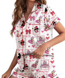 Alternative view of Women's Disney Minnie Satin Pajamas Set, White Color, US Size S-5XL