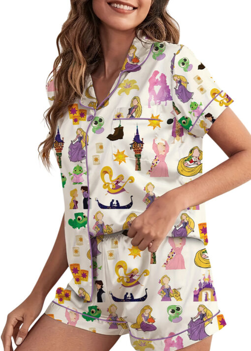 Women’s Princess And The Frog Pajamas Set For Women, Beige Color, US Size S-5XL - Image 3