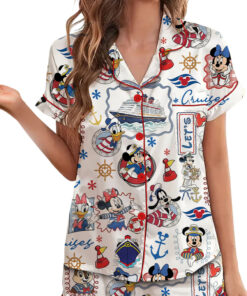 Alternative view of Women’s Disney Cruise 2026 Satin Pajamas Set For Women, White Color, US Size S-5XL