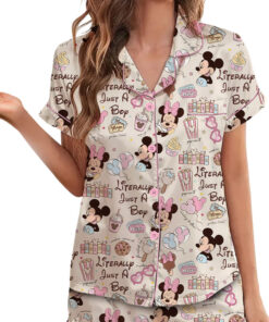 Alternative view of Women’s Disneyland Magic Snacks Satin Pajamas Set For Women, Beige Color, US Size S-5XL