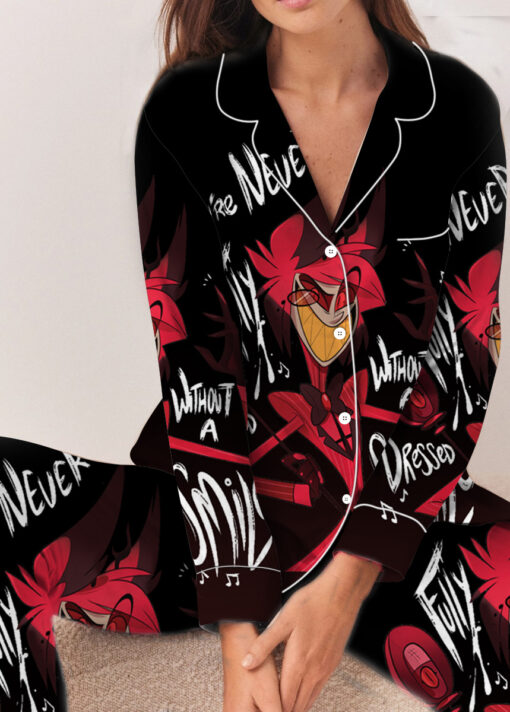 Women’s Hazbin Hotel Alastor Satin Pajamas Set For Women, Black Color, US Size S-5XL - Image 9