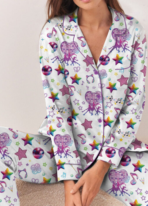 Women’s K-Pop Demon Hunters Satin Pajamas Set For Women, White Color, US Size S-5XL - Image 12