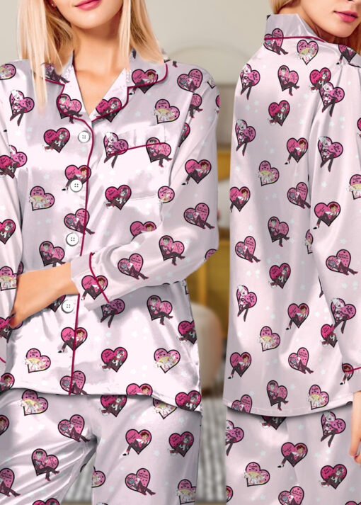 Women’s Hazbin Hotel Valentines Day Satin Pajamas Set For Women, Light Pink Color, US Size S-5XL - Image 10