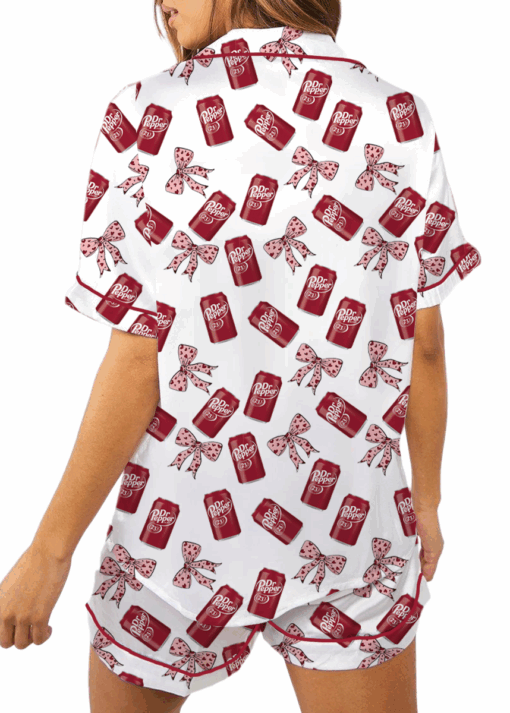 Women's Dr Pepper Sleepwear Satin Pajamas Set, Size S-5XL - Image 3