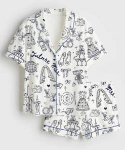 Women’s Future Mrs Bride To Be Gift In My Engaged Era Pajamas Set For Women, White Color, US Size S-5XL