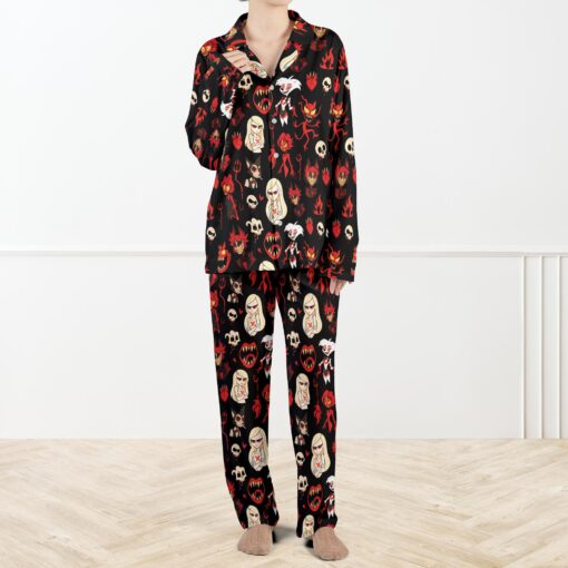 Women’s Hazbin Rehabilitation Hotel Satin Pajamas Set For Women, Black Color, US Size S-5XL - Image 4