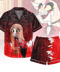 Alternative view of Women’s Hazbin Hotel Charlie Satin Pajamas Set For Women, Black Color, US Size S-5XL