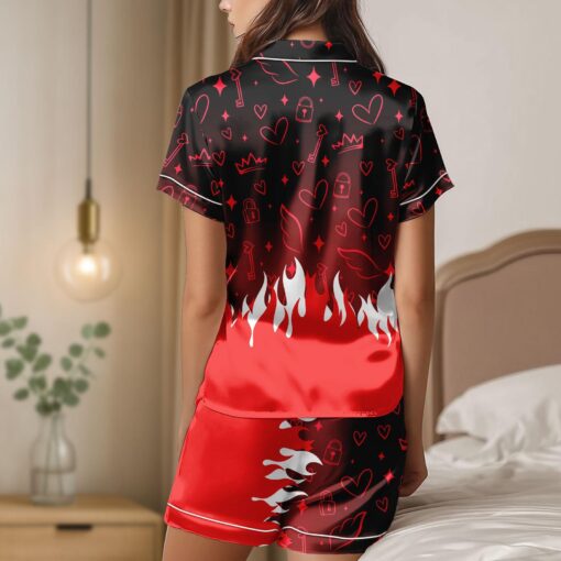 Women’s Hazbin Hotel Charlie Satin Pajamas Set For Women, Black Color, US Size S-5XL - Image 3