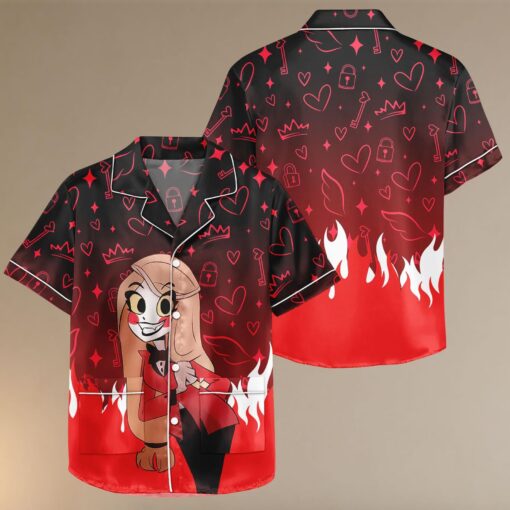 Women’s Hazbin Hotel Charlie Satin Pajamas Set For Women, Black Color, US Size S-5XL - Image 4