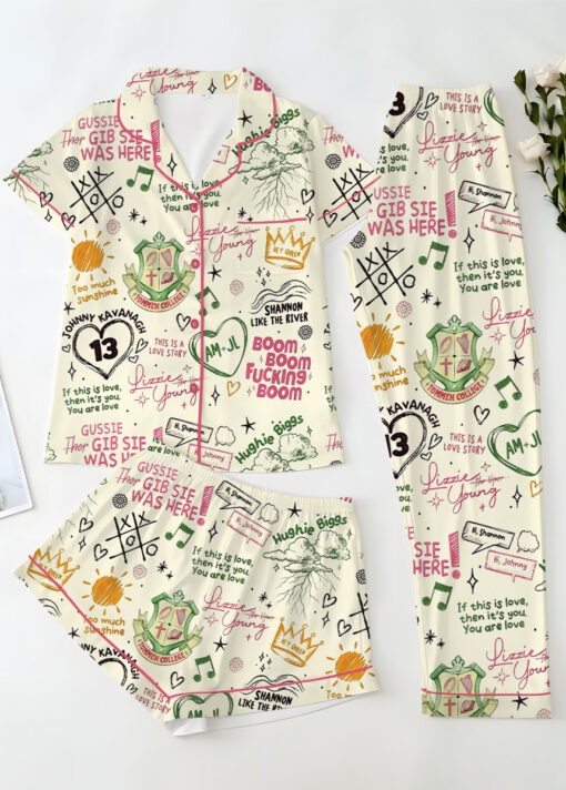 Women’s Boys Of Tommen Satin Pajamas Set For Women, Sand Color, US Size S-5XL - Image 14