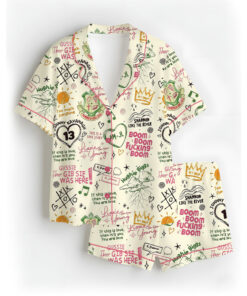 Women’s Boys Of Tommen Satin Pajamas Set For Women, Sand Color, US Size S-5XL