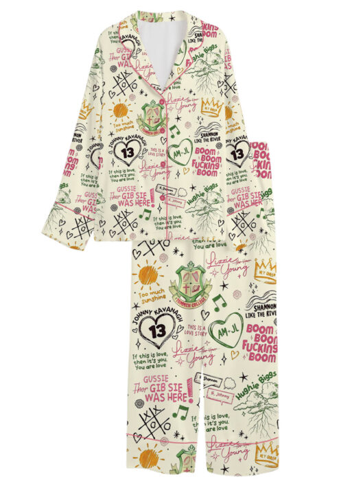 Women’s Boys Of Tommen Satin Pajamas Set For Women, Sand Color, US Size S-5XL - Image 8