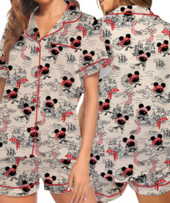 Alternative view of Women’s Pirate Mickey Mouse Satin Pajamas Set For Women, White Color, US Size S-5XL