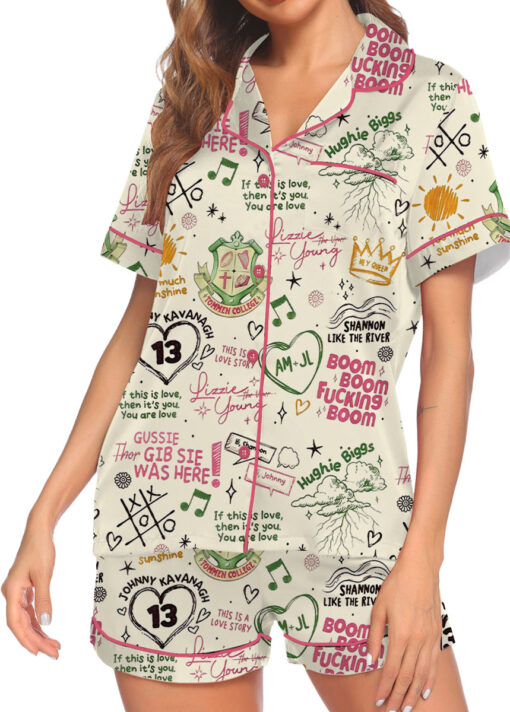 Women’s Boys Of Tommen Satin Pajamas Set For Women, Sand Color, US Size S-5XL - Image 3