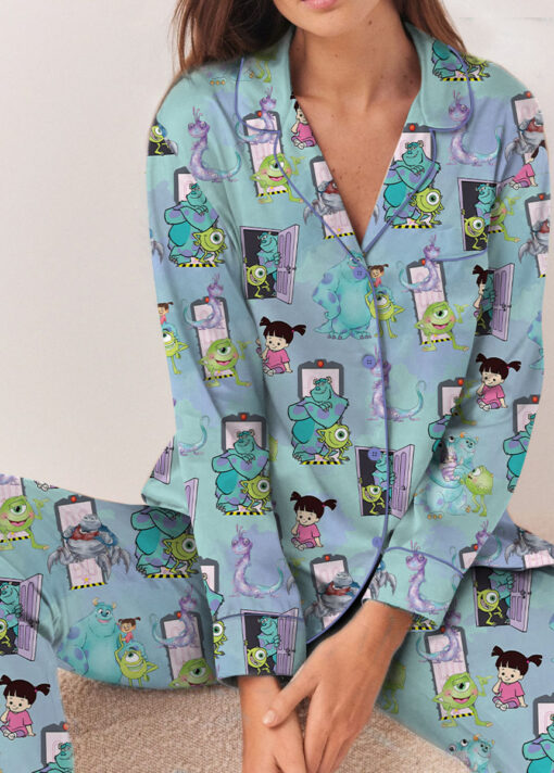 Women’s Monsters University Baby Satin Pajamas Set For Women, Baby Blue Color, US Size S-5XL - Image 11