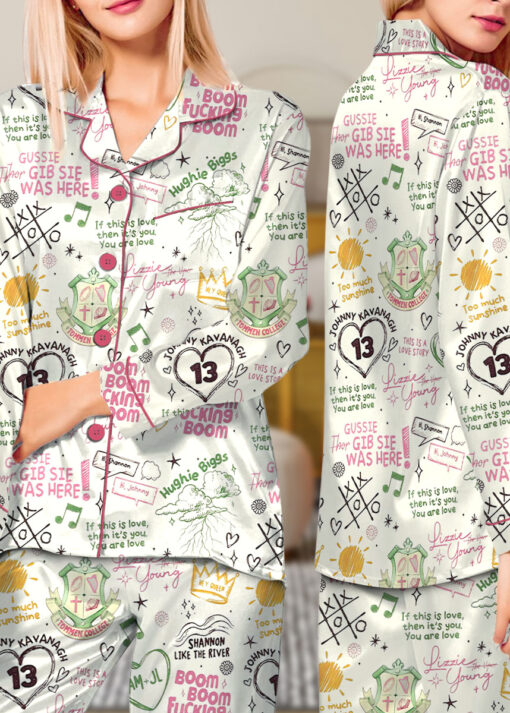 Women’s Boys Of Tommen Satin Pajamas Set For Women, Sand Color, US Size S-5XL - Image 11