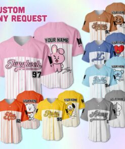 BTS Baseball Jersey, Custom BTS Jersey Shirt, Personalized Name Number, BT21 Jersey, Army Fan Gift, Kids Youth Adult