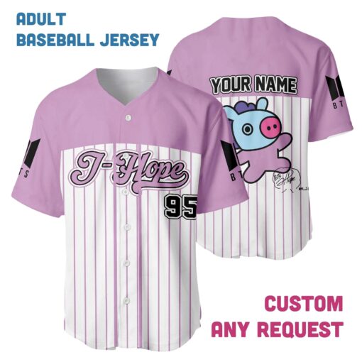BTS Baseball Jersey, Custom BTS Jersey Shirt, Personalized Name Number, BT21 Jersey, Army Fan Gift, Kids Youth Adult - Image 3