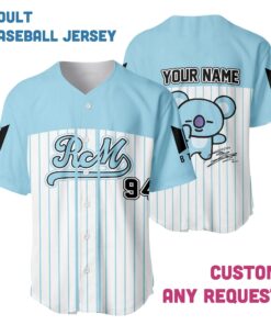 Alternative view of BTS Baseball Jersey, Custom BTS Jersey Shirt, Personalized Name Number, BT21 Jersey, Army Fan Gift, Kids Youth Adult