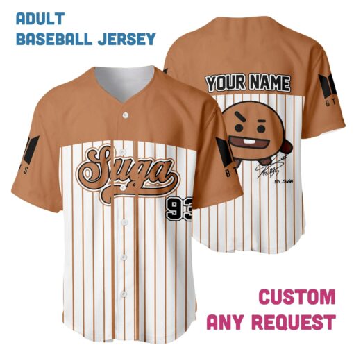 BTS Baseball Jersey, Custom BTS Jersey Shirt, Personalized Name Number, BT21 Jersey, Army Fan Gift, Kids Youth Adult - Image 5