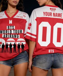 Alternative view of Personalized BTS MultiColor Arirang World Tour Jersey, Custom Name Number Kpop Fan Merch