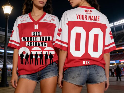 Personalized BTS MultiColor Arirang World Tour Jersey, Custom Name Number Kpop Fan Merch - Image 2