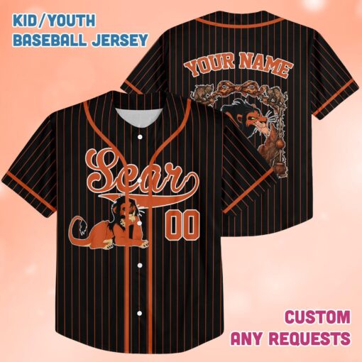 Lion King Scar Baseball Jersey, Disney Lion King Jersey, Scar Character Jersey, Lion King Family Matching Jersey, Disney World Trip Shirt - Image 3