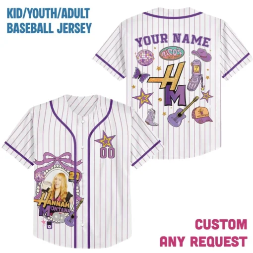 Hannah Montana 20Th Anniversary Baseball Jersey, Disney Hannah Montana Jersey, Disney Channel Pop Star Jersey - Image 3