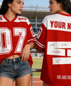 Custom BTS Kpop Mesh Jersey, Unisex Banggtan Fan Merch, Personalized Army Fan Lovers Jersey, BTS 2026 Arirang World Tour Merch Jersey