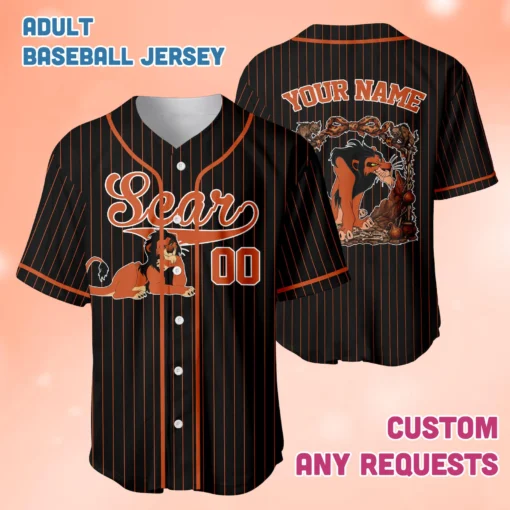 Lion King Scar Baseball Jersey, Disney Lion King Jersey, Scar Character Jersey, Lion King Family Matching Jersey, Disney World Trip Shirt - Image 6