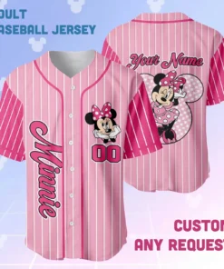 Custom Disney Minnie Mouse Baseball Jersey, Disney Minnie Mouse Jersey, Disneyland Baseball Team Matching Outfit, Birthday Gift