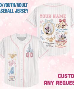 Alternative view of Custom Disney Girl Minnie Mouse and Daisy Baseball Jersey, Disney Minnie Mouse Jersey, Disneyland Baseball Team Matching , Birthday Gift