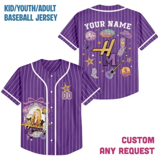 Hannah Montana 20Th Anniversary Baseball Jersey, Disney Hannah Montana Jersey, Disney Channel Pop Star Jersey - Image 2