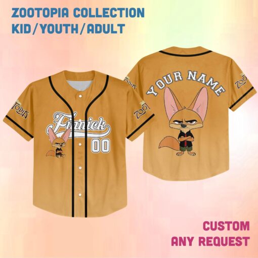 Personalized Disney Zootopia Baseball Jersey, Retro Judy Hopps Nick Wilde Kids Youth Adult Baseball Team, Powerline Stand Out Tour - Image 5