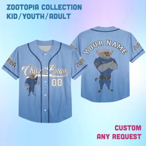 Personalized Disney Zootopia Baseball Jersey, Retro Judy Hopps Nick Wilde Kids Youth Adult Baseball Team, Powerline Stand Out Tour - Image 7