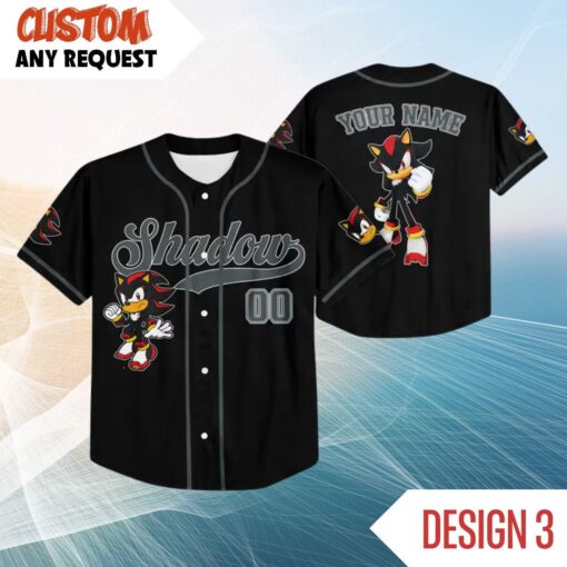 Disney Shadow The Hedgehog Baseball Jersey, Personalized Disney Shadow Jersey Shirt, Gift Kids Adult Unisex, Custom Shadow Baseball Jersey - Image 4