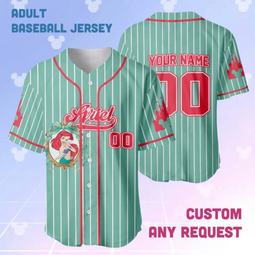 Custom Disney Princess Collection Baseball Jersey, Disney Game Day Kid Adult Jersey, Gift For Baseball Fan, Disney Princess Matching Gift - Image 7